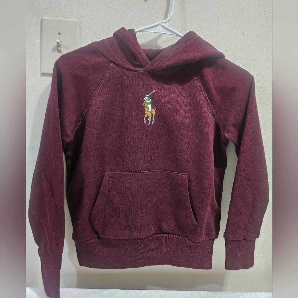 Polo by Ralph Lauren Maroon Hoodie with Embroidered Logo